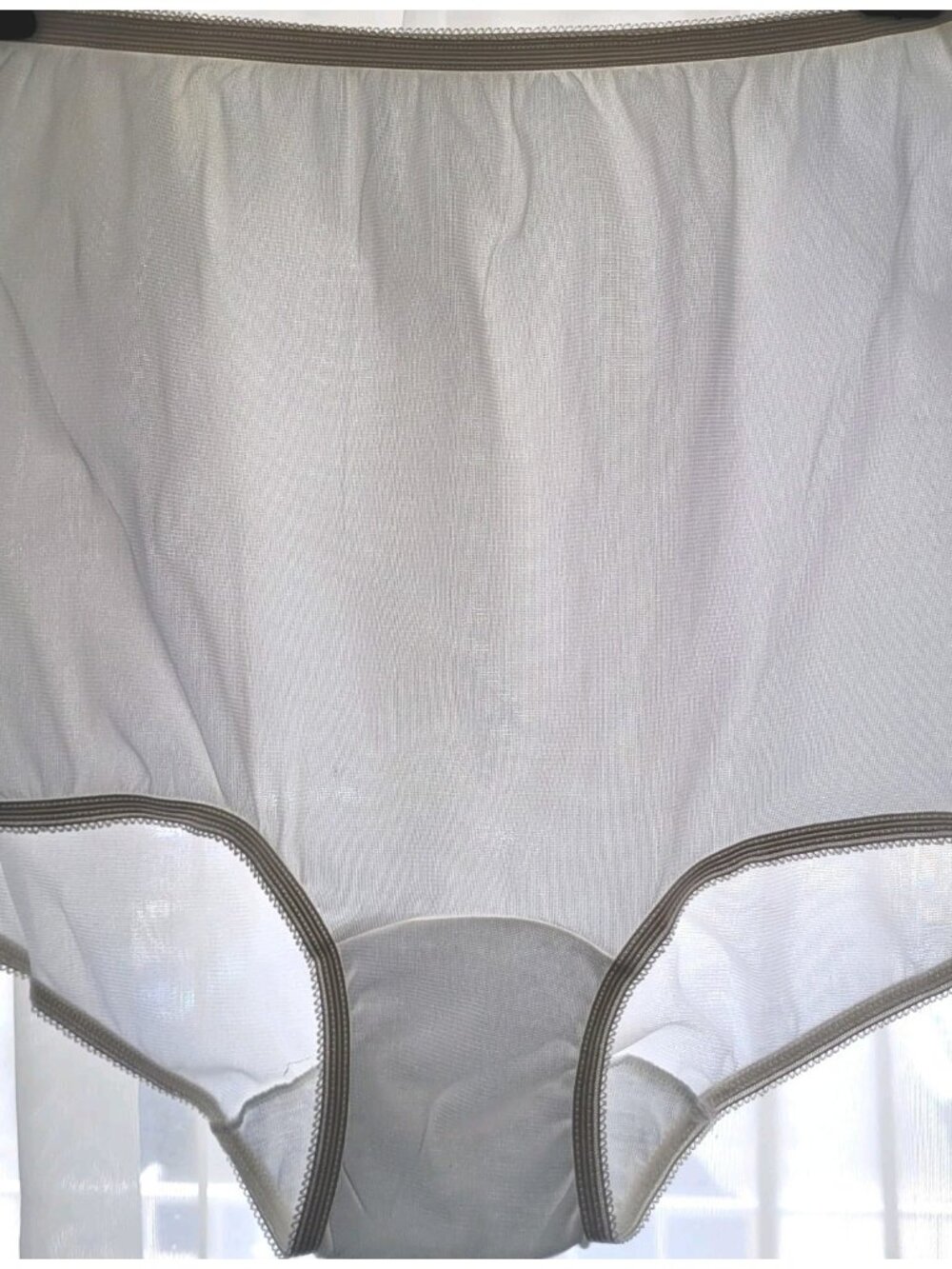 Vintage Nylon Panty Size 9 Brief 3 Pairs Satin White Double Gusset Sissy NWOT